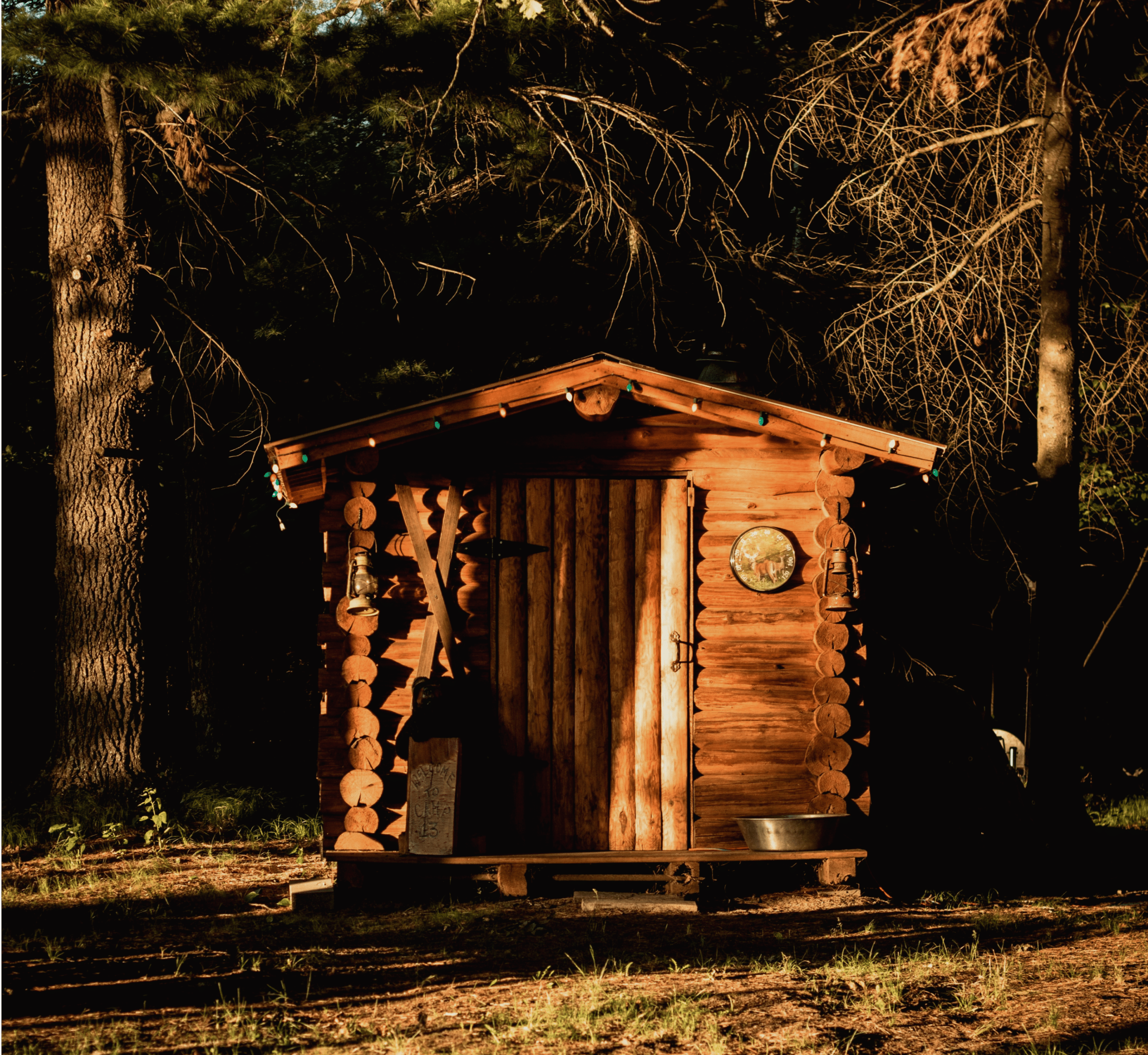 Wooden cabin in a Helsinki forest